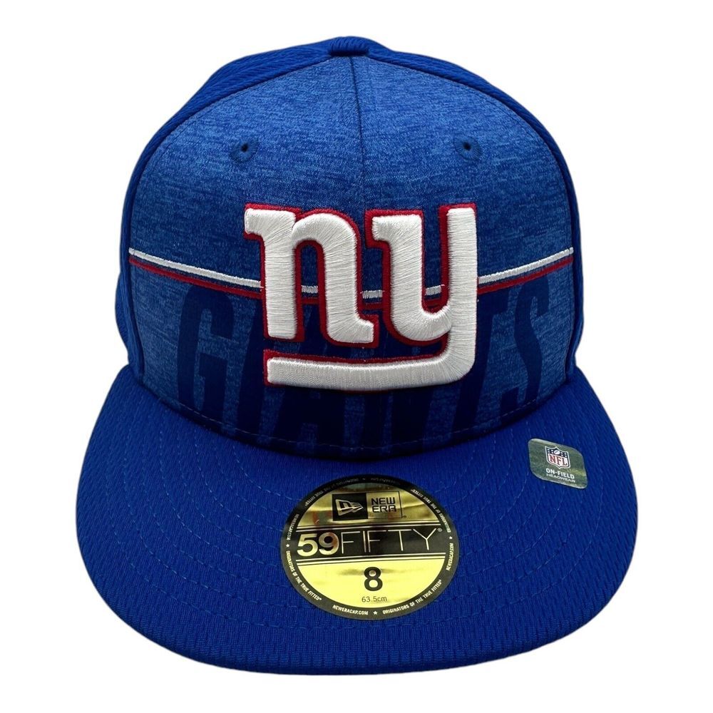 New Era 59Fifty New York Giants Fitted Hat Cap Sz 8 Blue 2023 Training Camp NFL